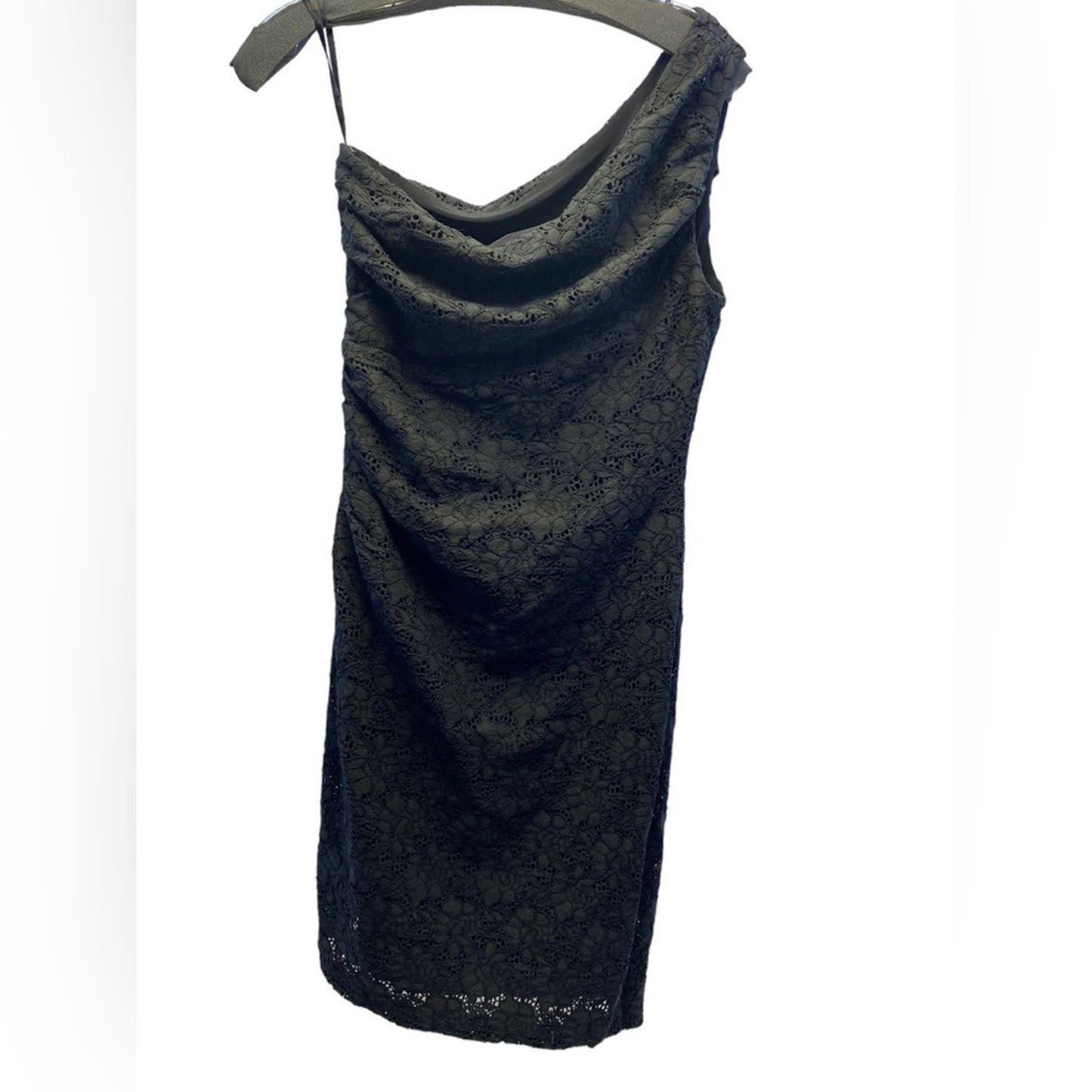 Lauren Black One Shoulder Lace Dress