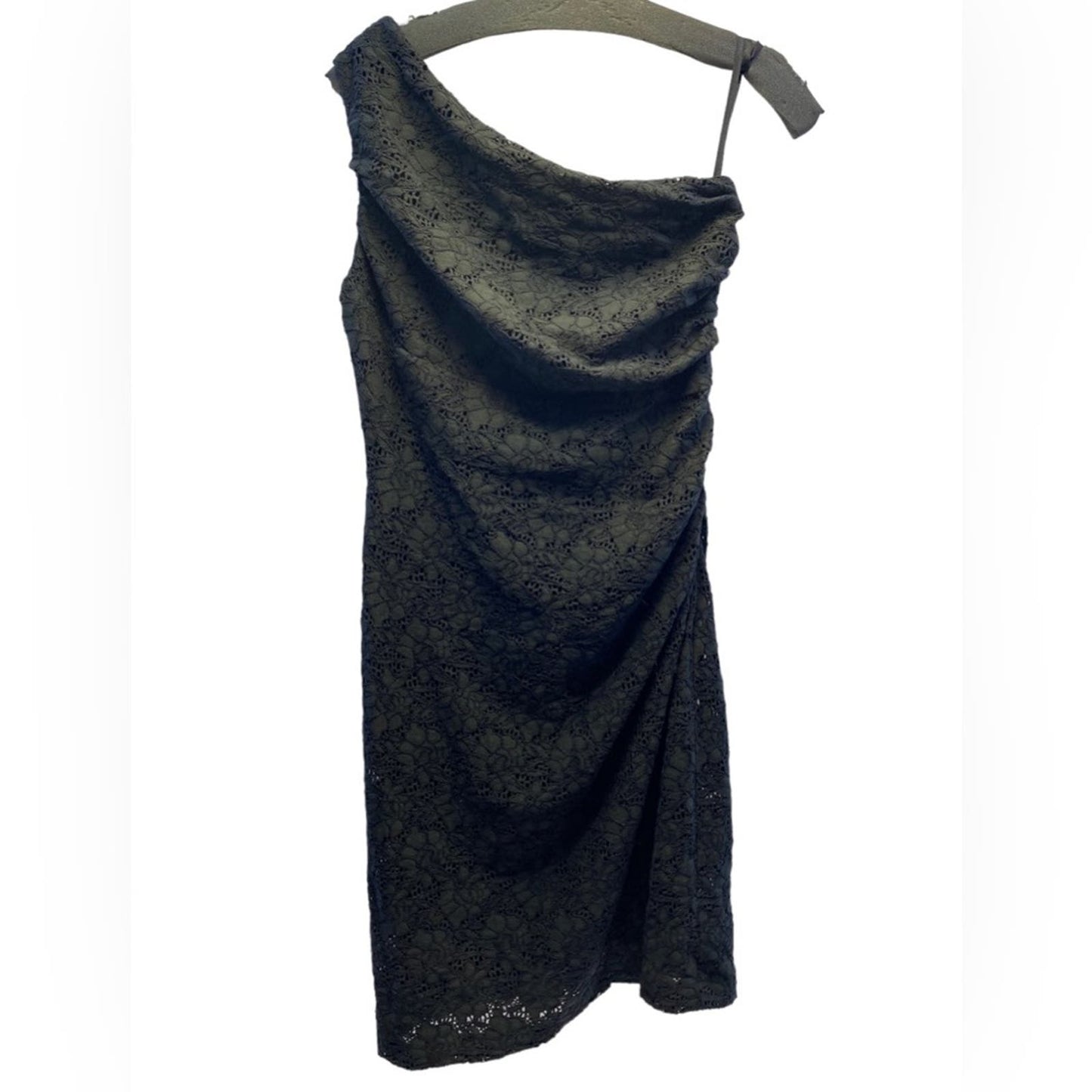 Lauren Black One Shoulder Lace Dress
