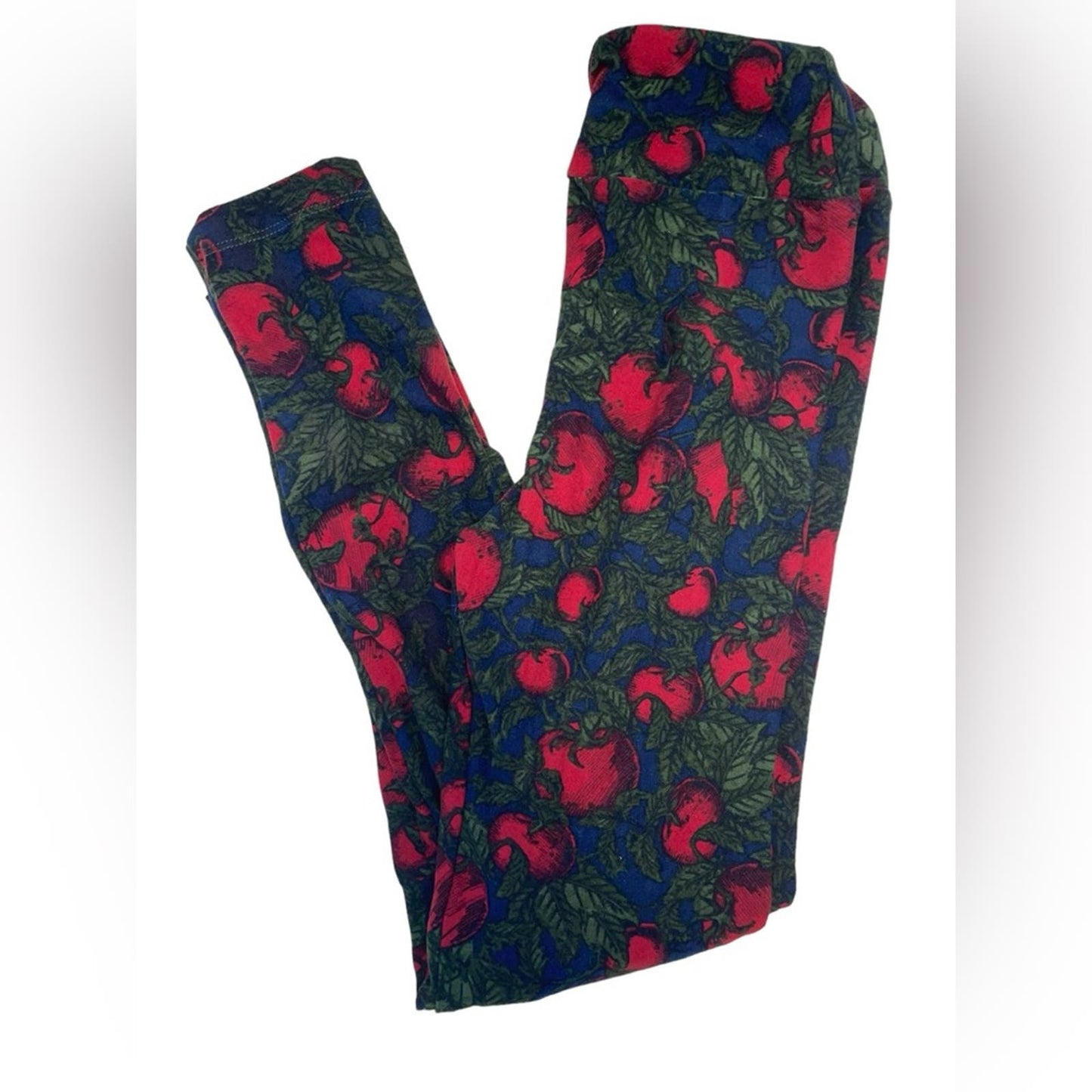 LulaRoe Navy Green Tomato Leggings