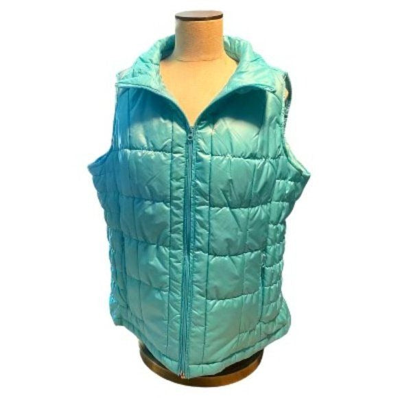 New York & Company Aqua Puffer Vest