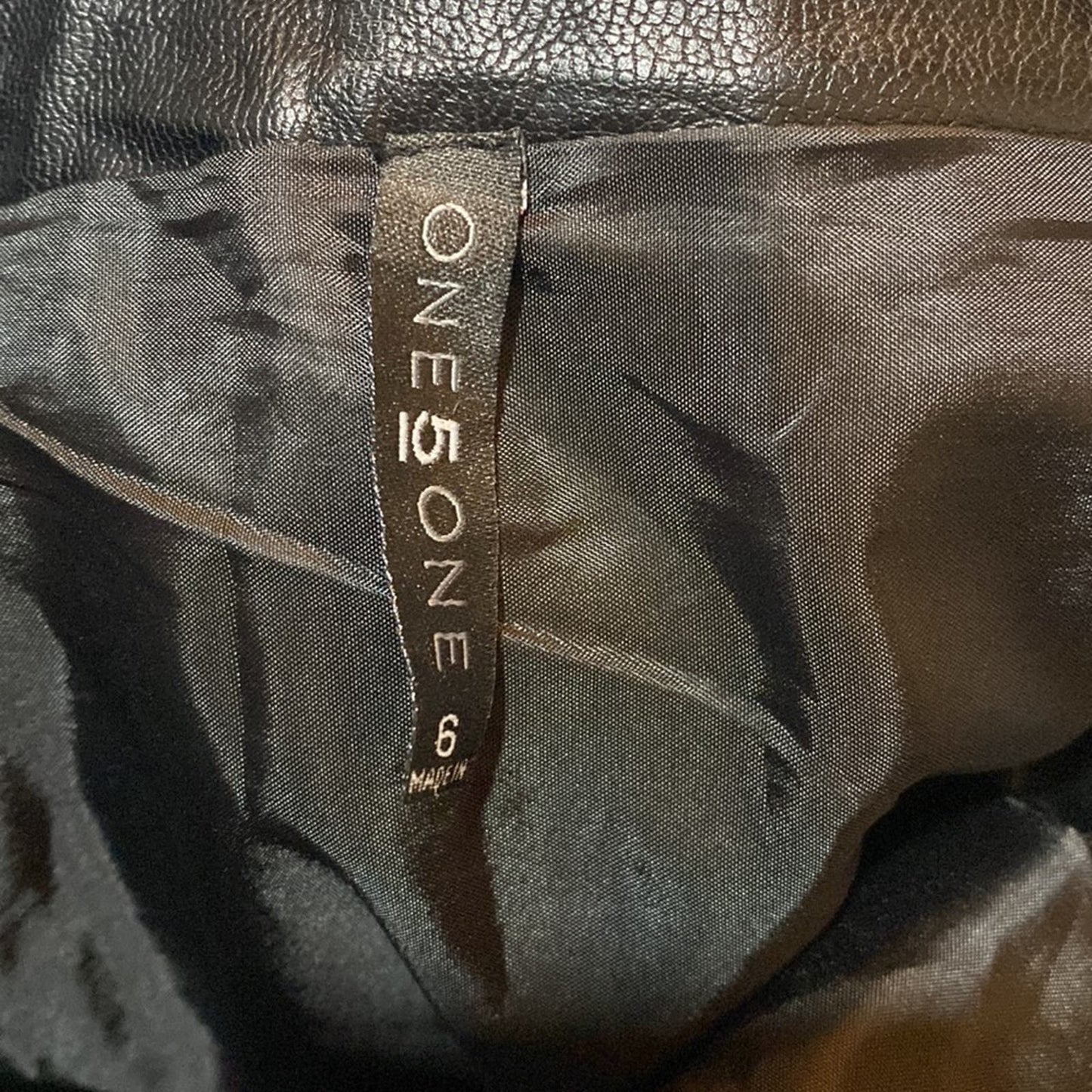 One5One Black Pleather Pleated Skirt