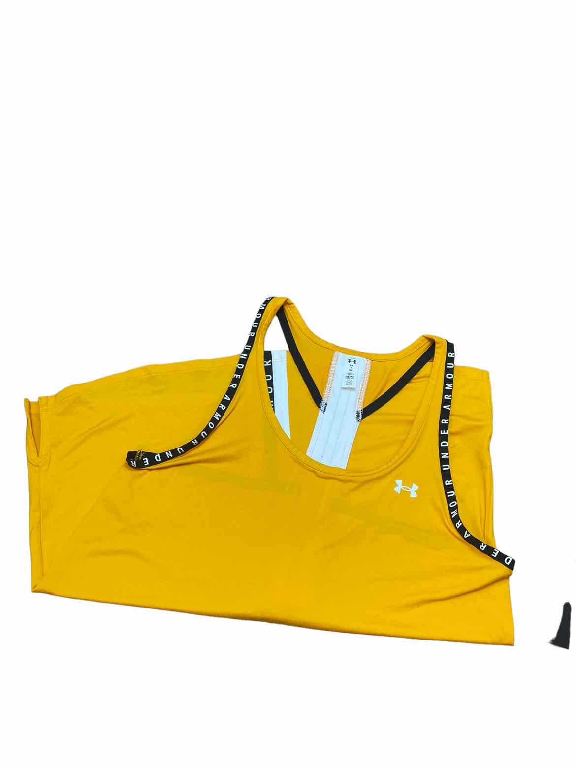Under Armour Size S Yellow Polyester logo Active Wear Tank