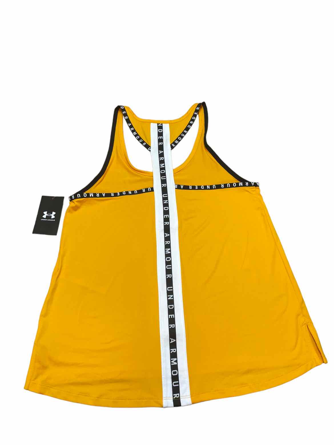 Under Armour Size S Yellow Polyester logo Active Wear Tank