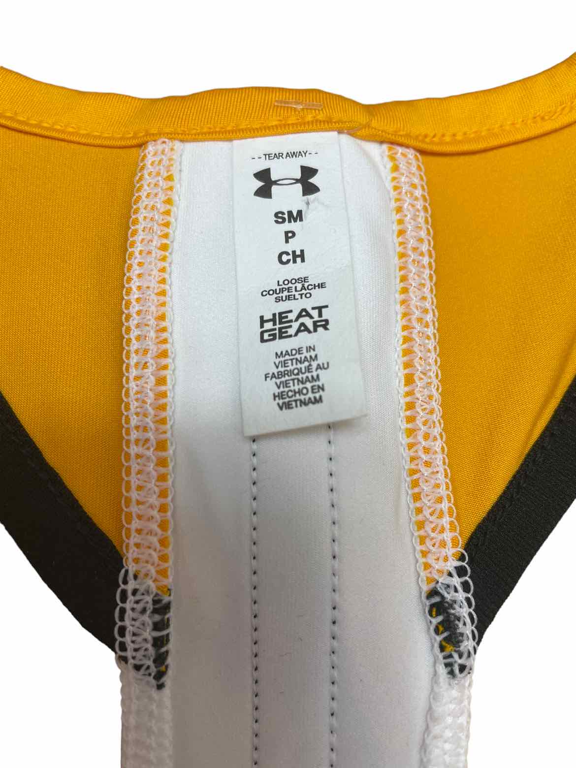 Under Armour Size S Yellow Polyester logo Active Wear Tank