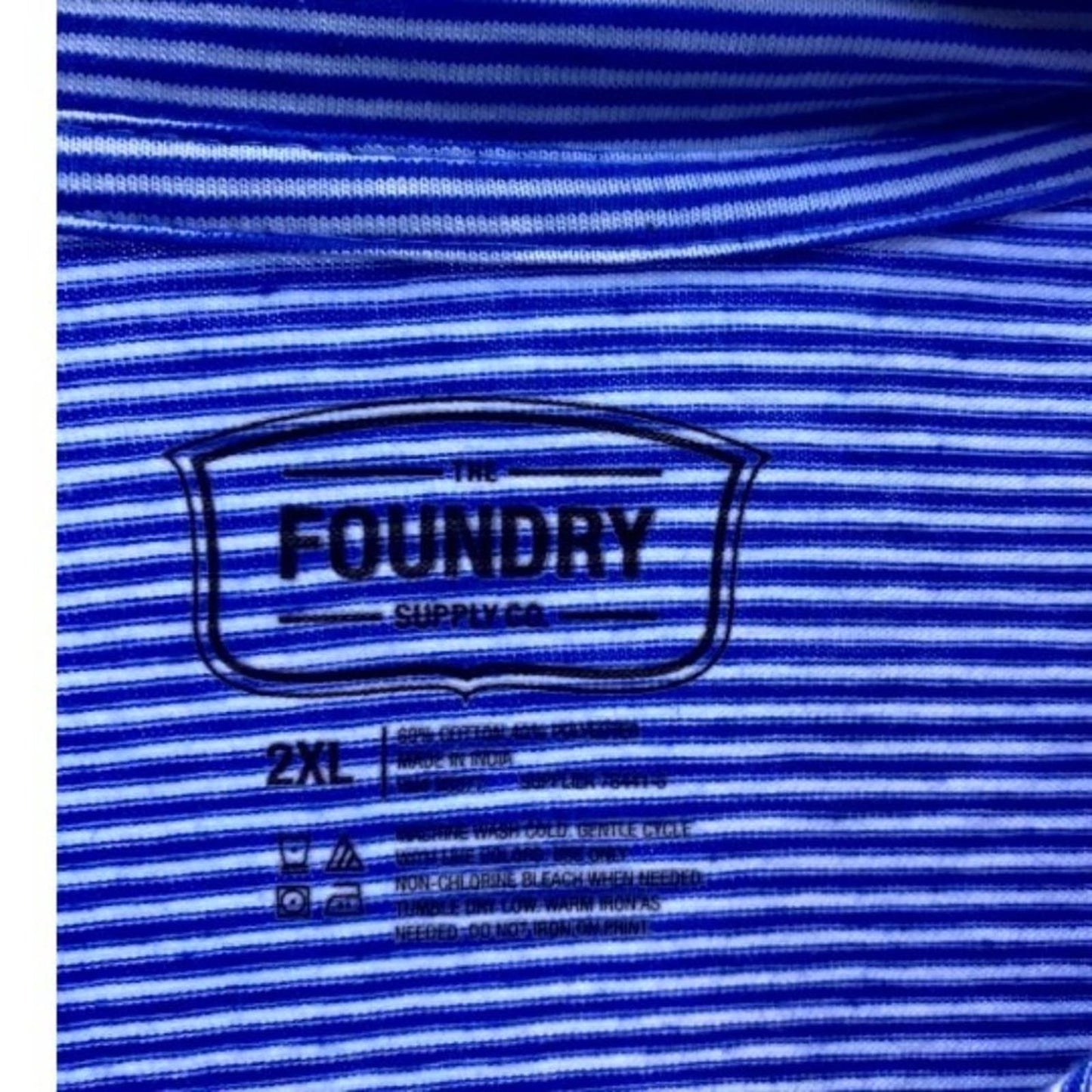The Foundry Supply Co Blue Polo Style Shirt