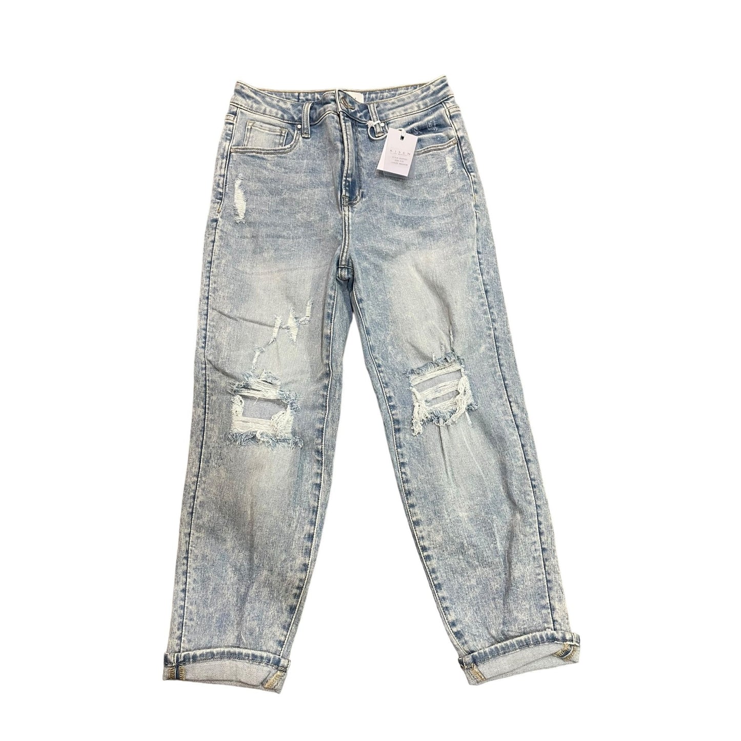 Risen High Rise Mom Jeans- Medium Wash