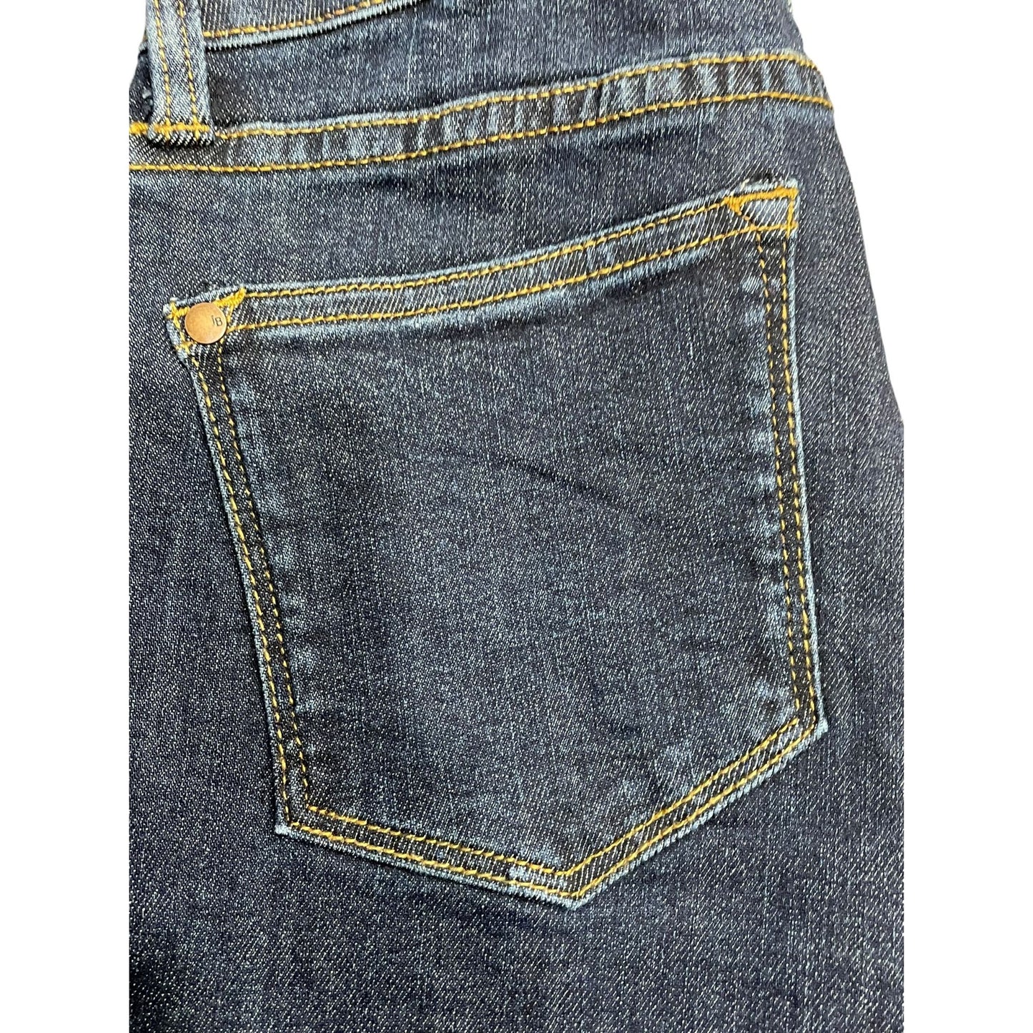 Judy Blue Dark Denim Brown Stitching FIve Pockets Mid Rise Slim Bootcut