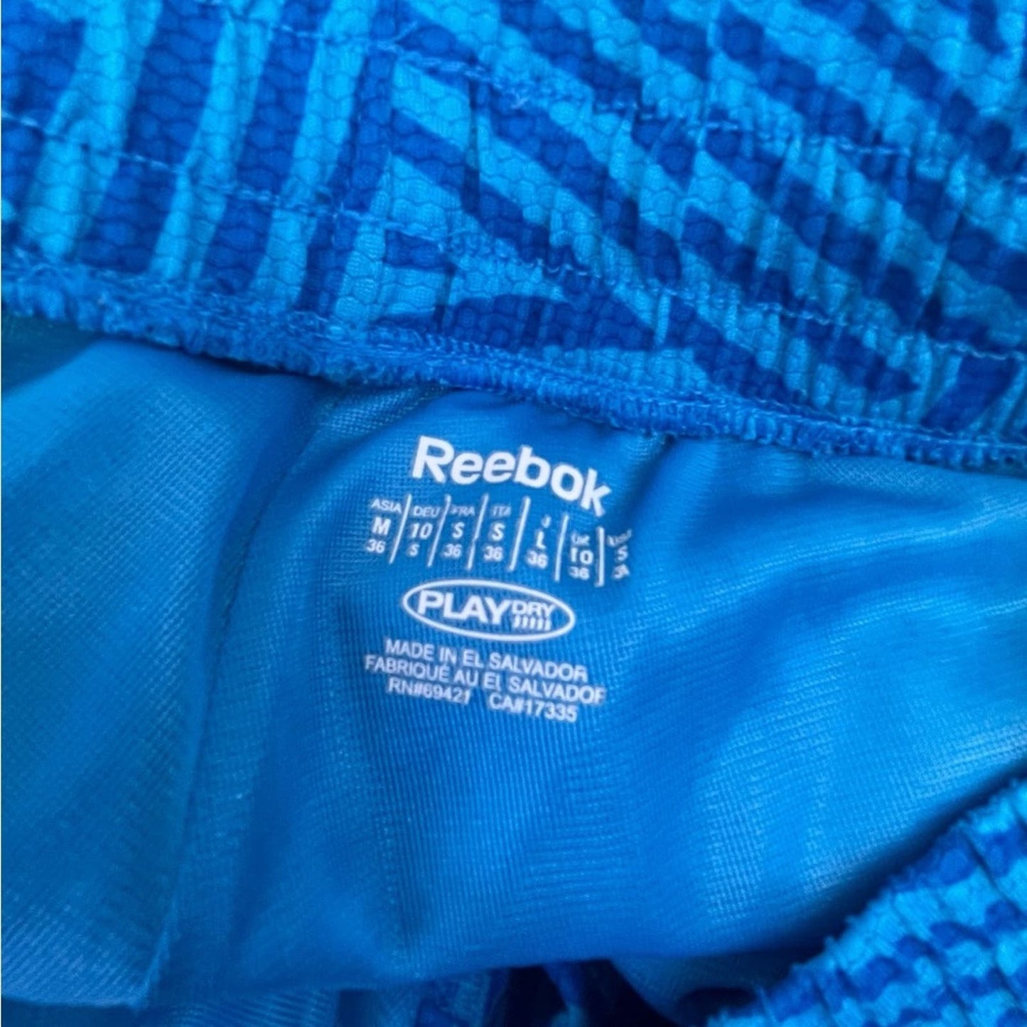 Reebok Blue with Zig Zag Print Shorts