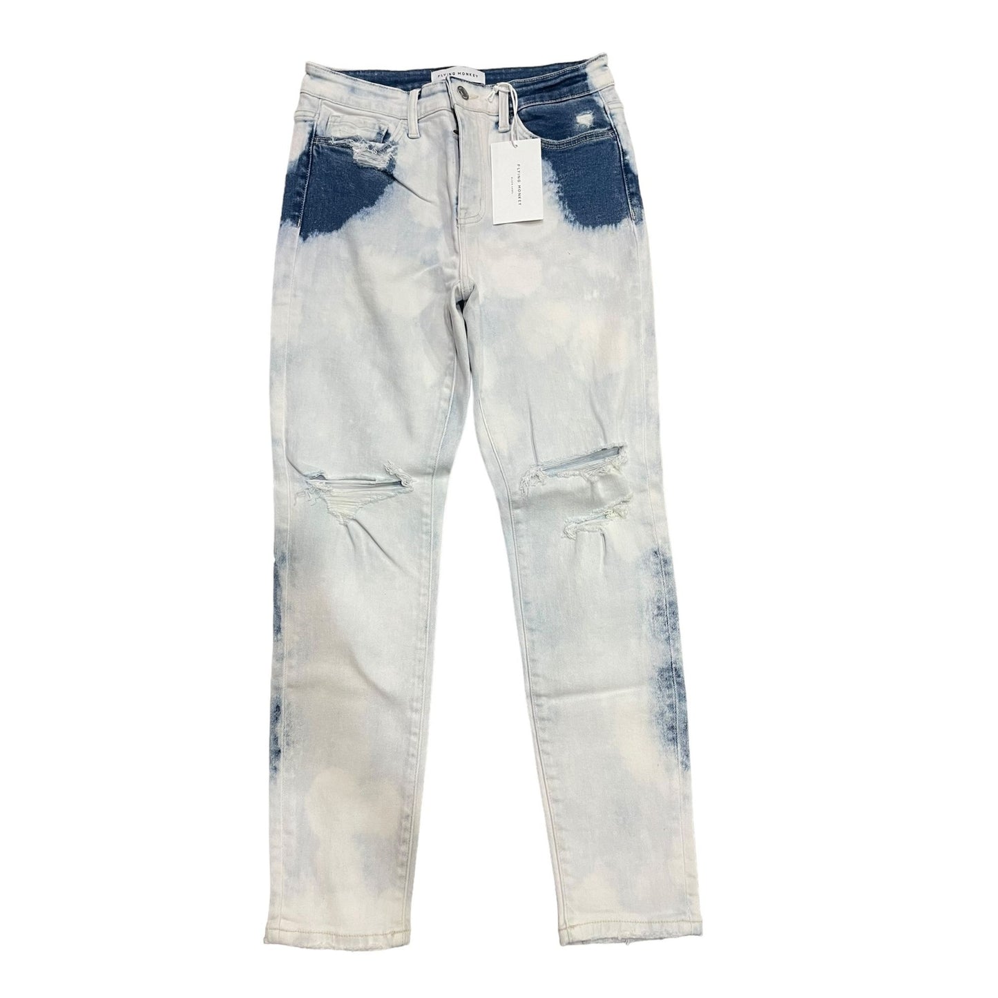 Flying Monkey Blue Acid Wash High Rise Crop Skinny Jeans