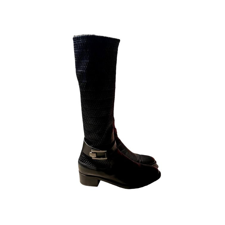 Aquatalia Black Leather Tall Boots