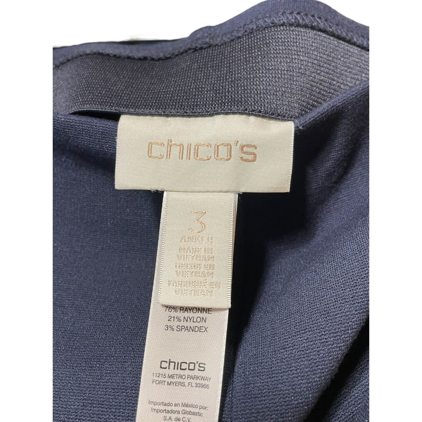 Chico's Navy Blue Pull on Ankle Pants