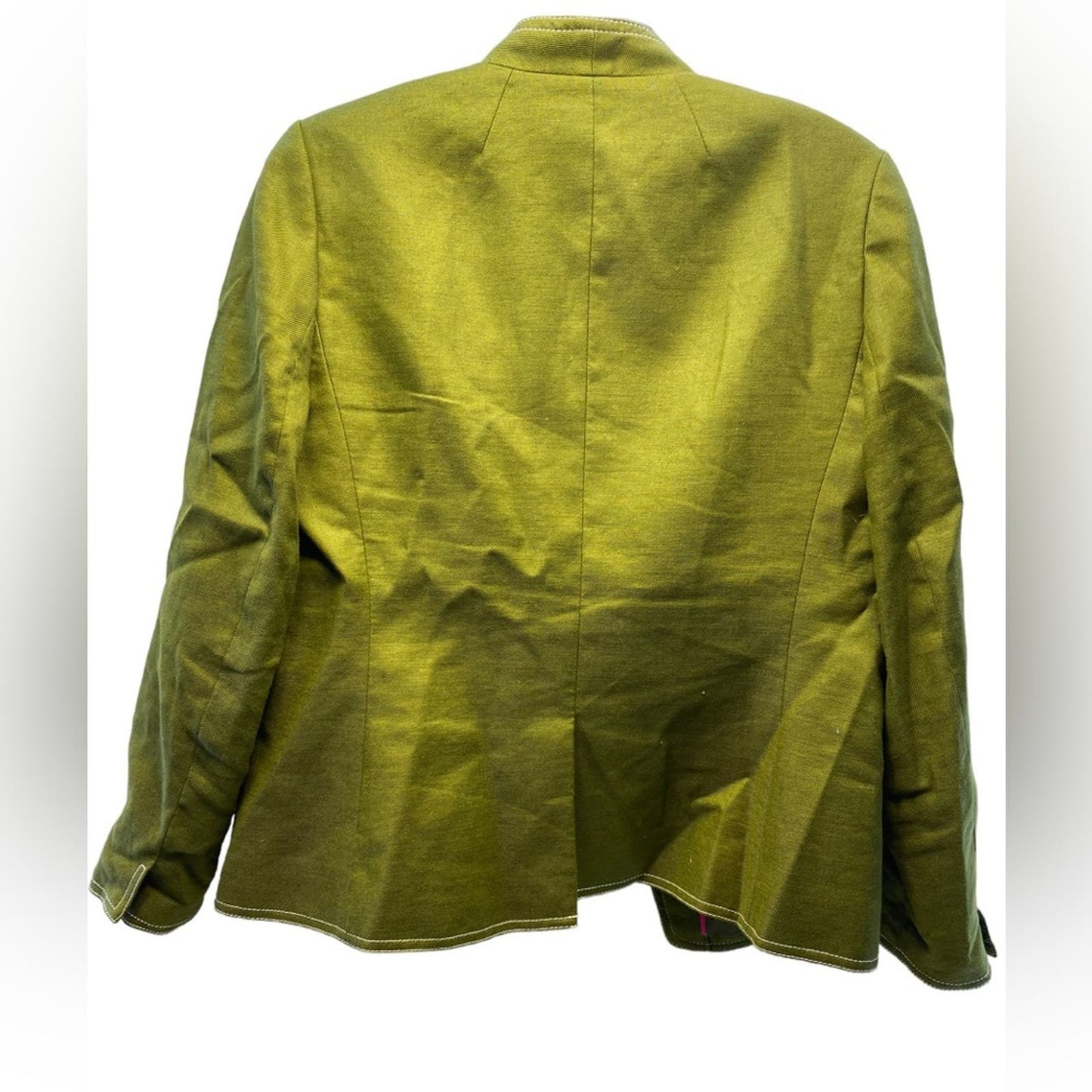 J. Crew Olive Green 3/4 Length Sleeve Linen Blend Blazer
