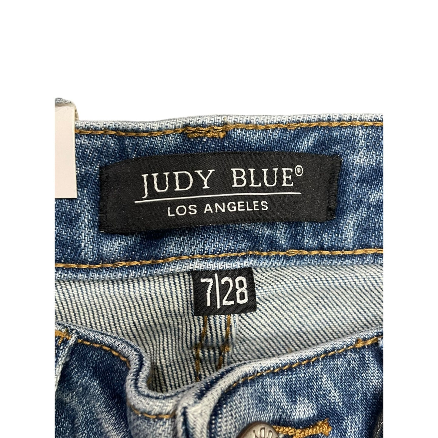 Judy Blue Medium Blue High Waist Relaxed Fit Distressed Jeans