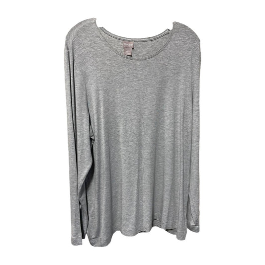 Chico's Heather Lt. Gray Crew Neck Long Sleeve Shirt