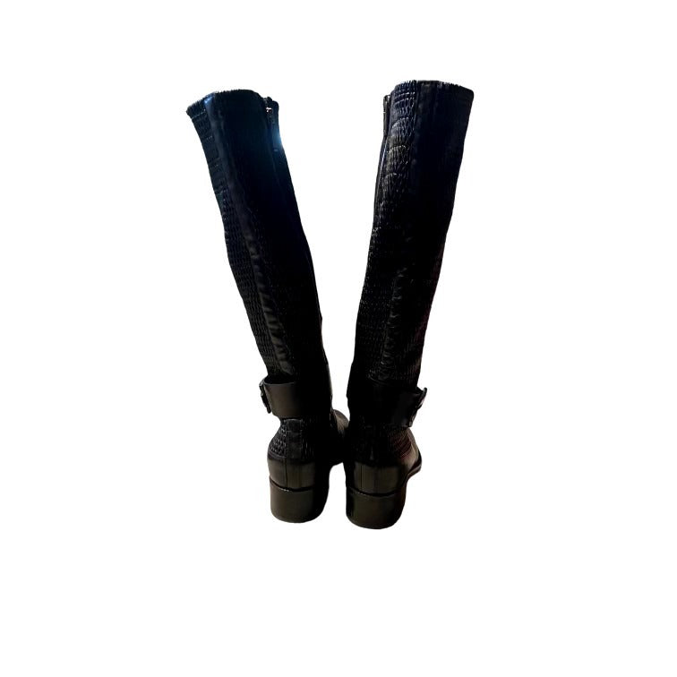 Aquatalia Black Leather Tall Boots