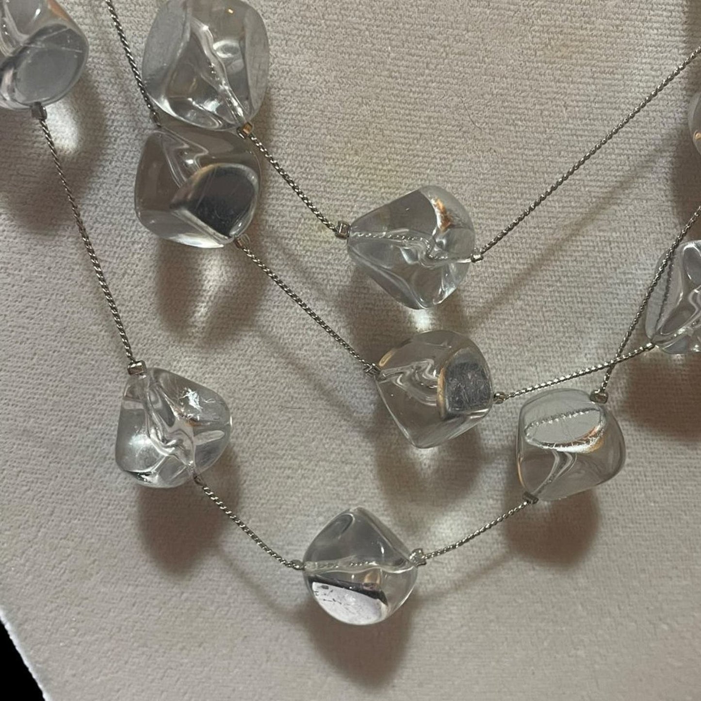 Chico's Silver Tone with Clear Stones Necklace