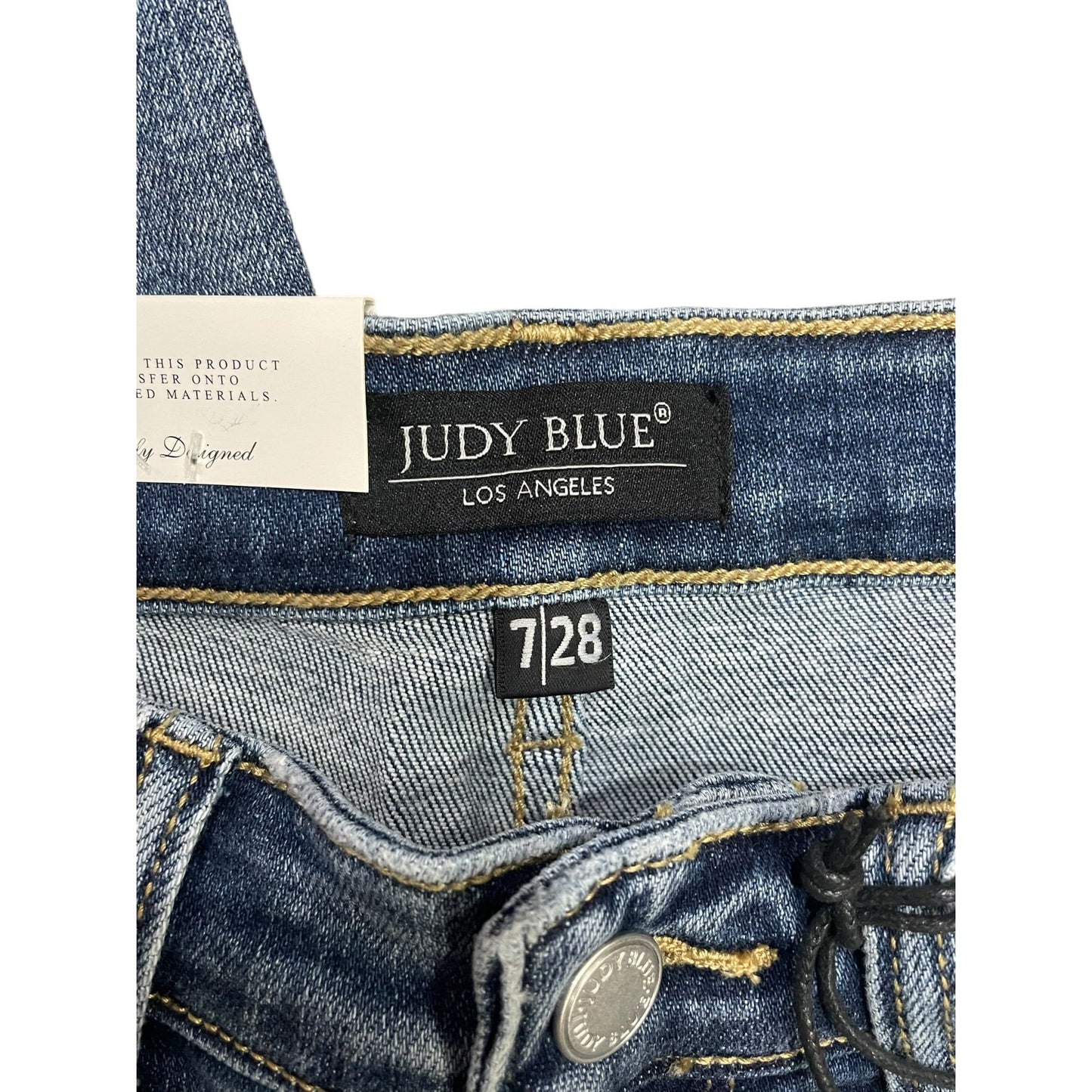 Judy Blue Medium Blue High Waist Wide Leg Destroyed Jeans