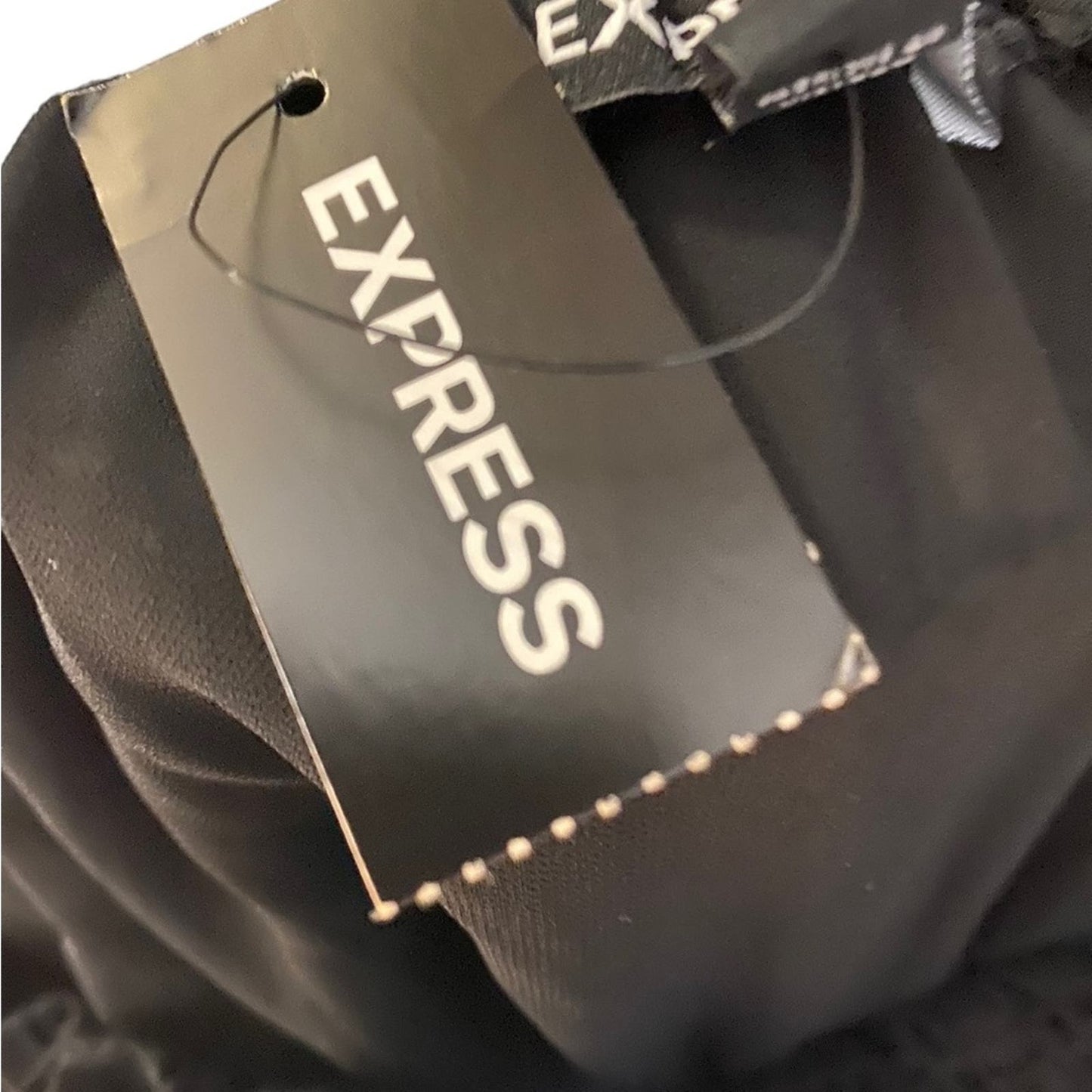 Express Black Eyelet Cutout Cropped Shirt XL - NWT
