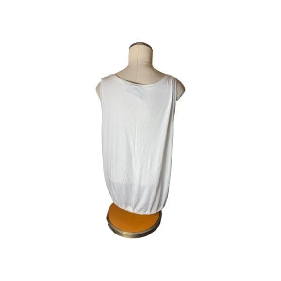 Express White Sleeveless Shirt with tie long bottom