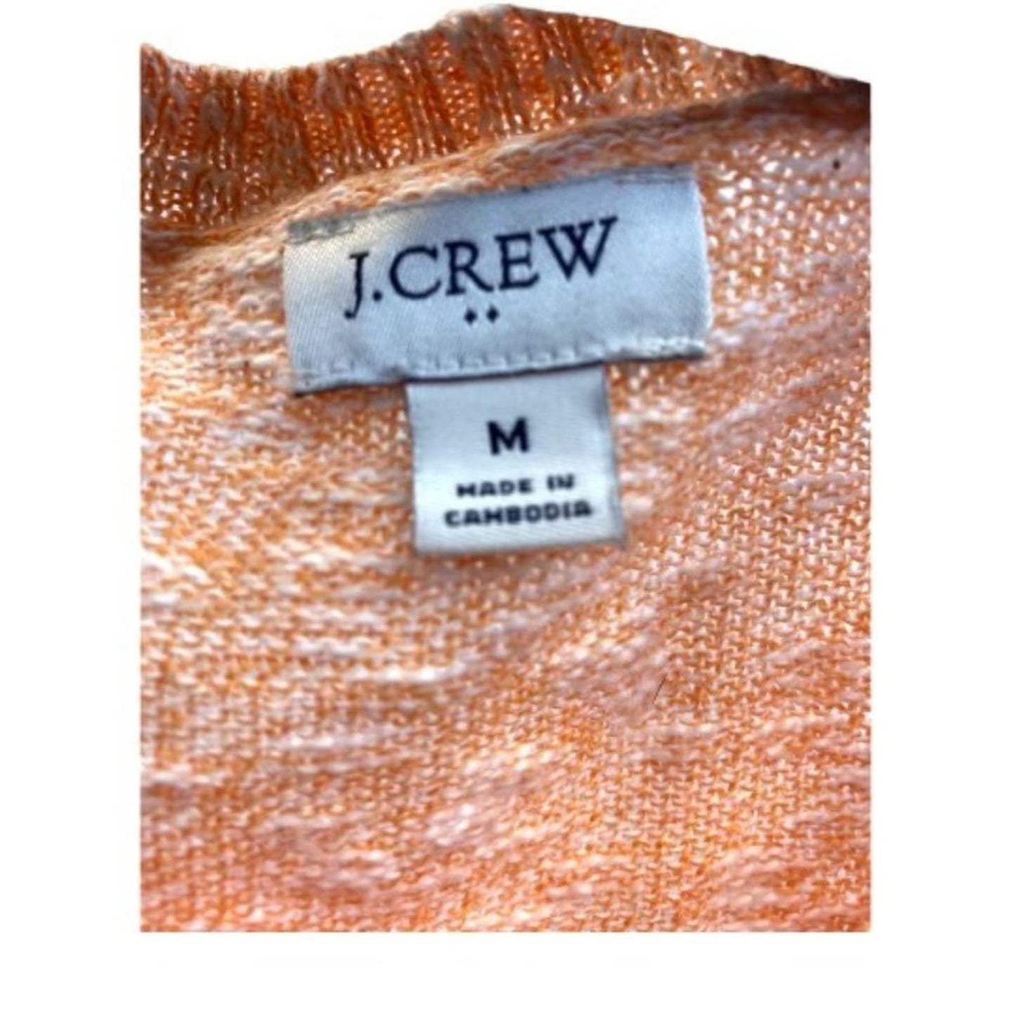 J. Crew Orange White Heathered Crew Neck Sweater