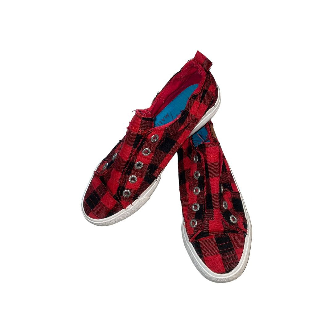 BlowFish Black Red Checkered Slip On Sneakers
