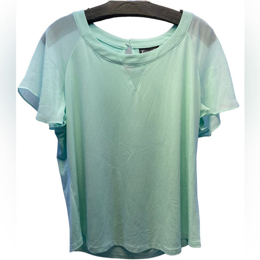 7th Avenue Mint Green Short Sleeve with Sheer Sleeves