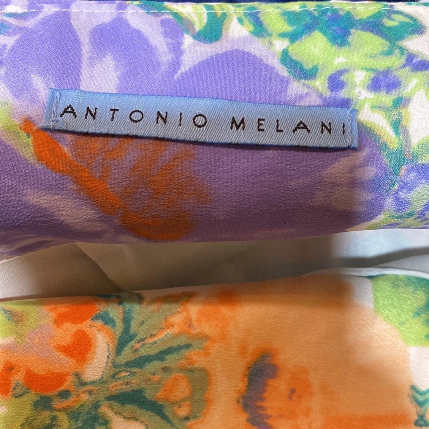 Antonio Melani White Orange Green Floral print Pencil Skirt