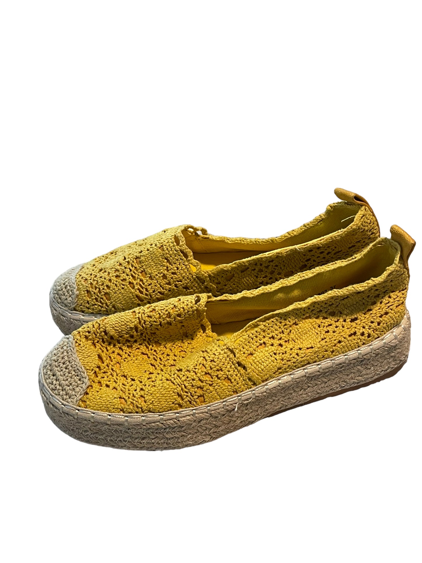 Glam & Co Yellow Crochet Shoes