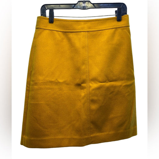 J. Crew Mustard Wool Pencil Skirt. Size 8T