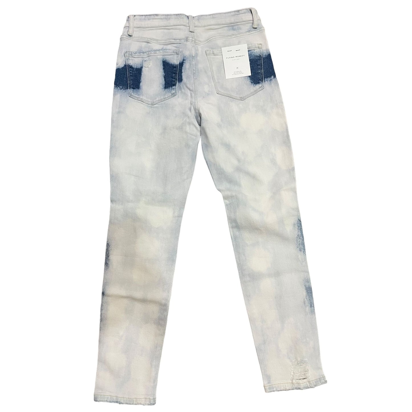 Flying Monkey Blue Acid Wash High Rise Crop Skinny Jeans