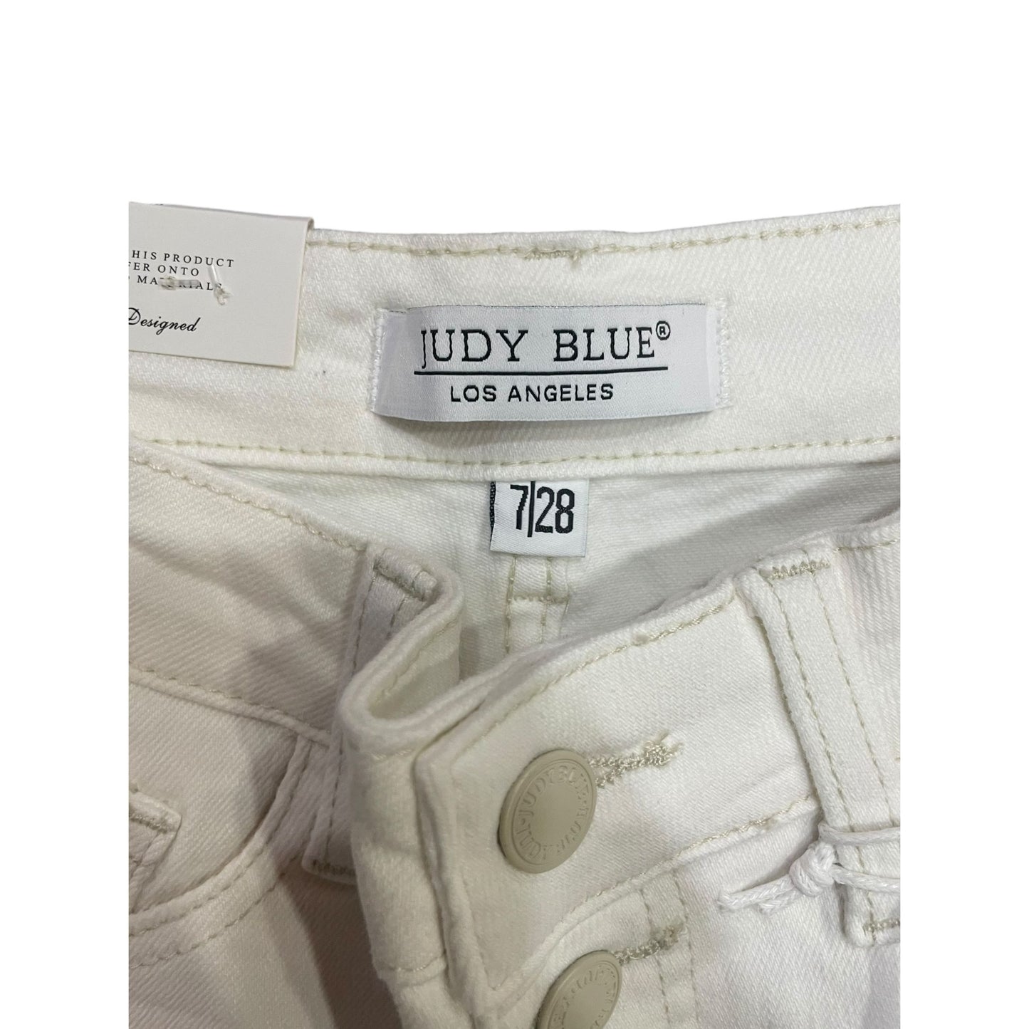 Judy Blue White Denim High Waist Wide Leg Crop