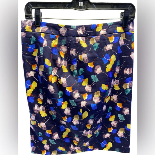 The Limited Navy Blue  Floral Pattern Pencil Skirt 6P