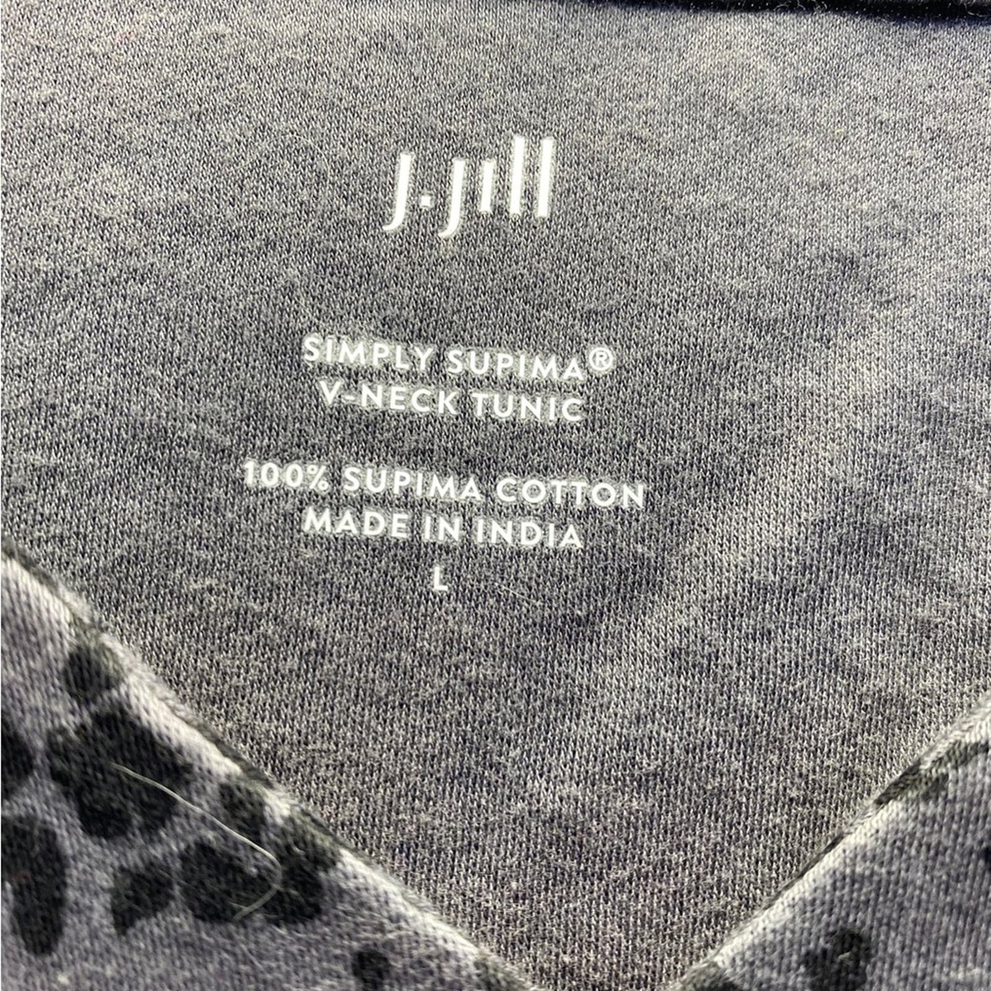 J. Jill  Gray Black 3/4 length sleeves  V Neck Shirt
