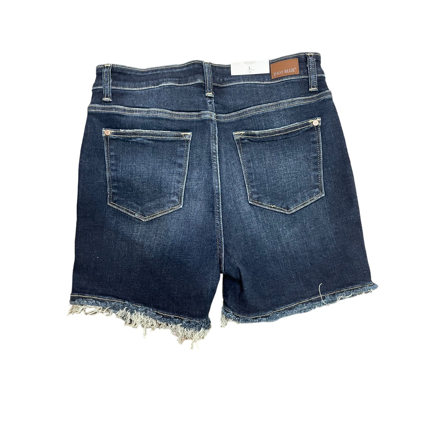 Judy Blue Dark Denim Destroyed Shorts Size Large