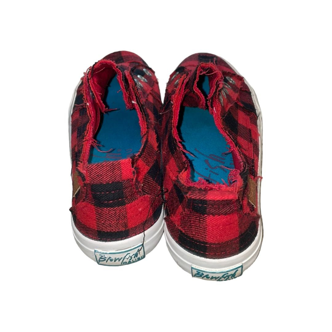 BlowFish Black Red Checkered Slip On Sneakers