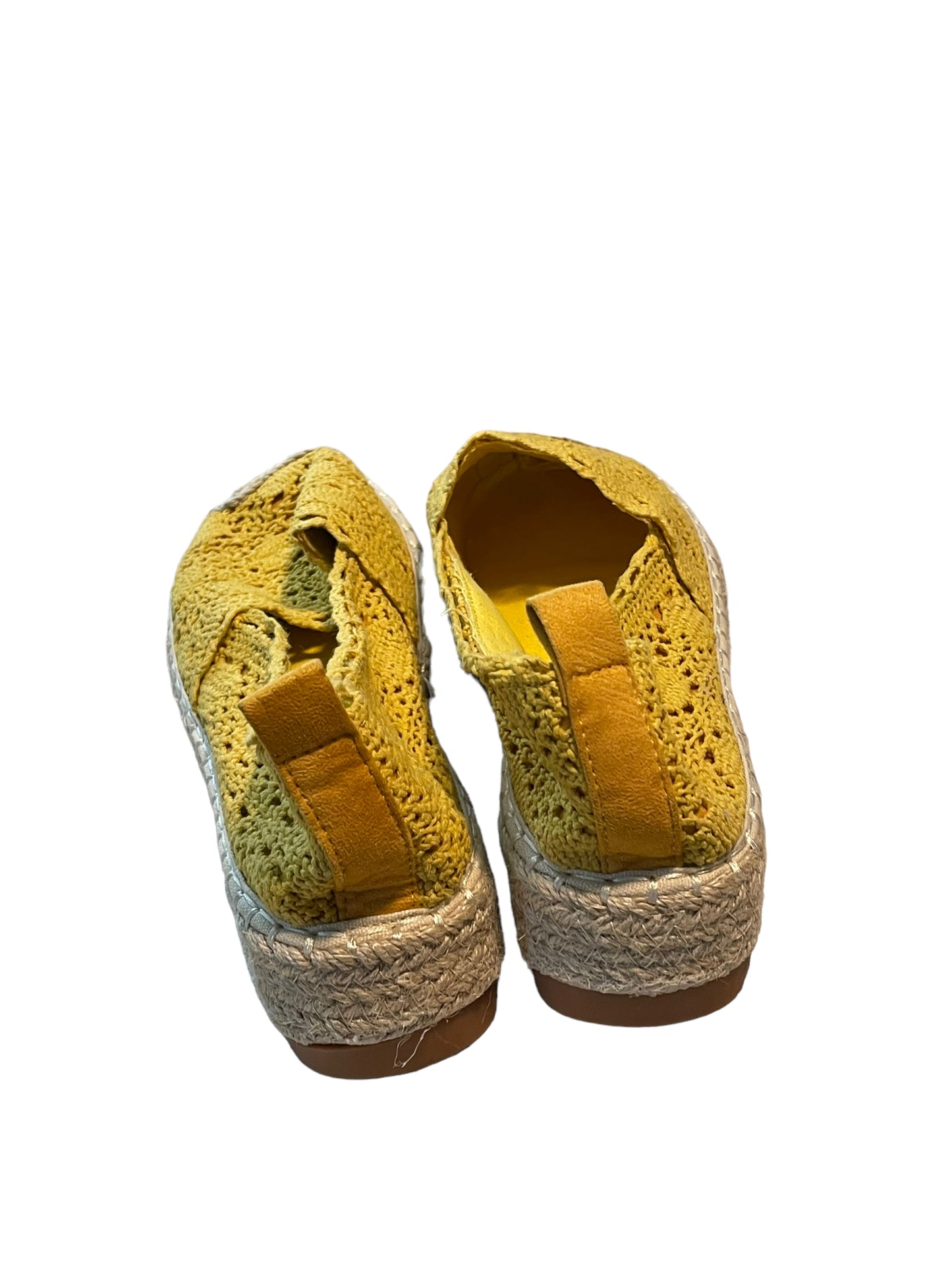 Glam & Co Yellow Crochet Shoes