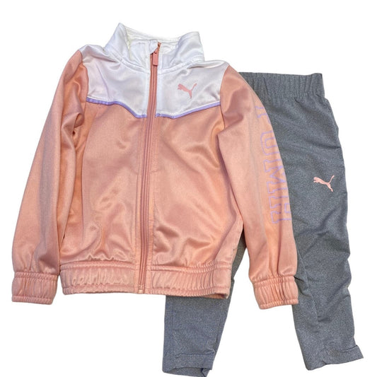 Puma Girls Peach/ Gray Track Suit