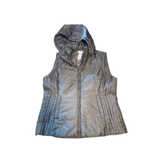 New York & Company Silver Gray Puffy Vest