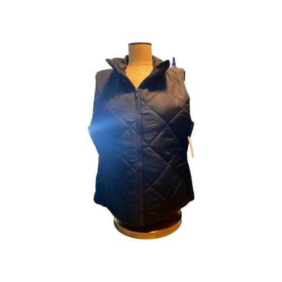 New York & Company Black Puffer Vest Zipper Front
