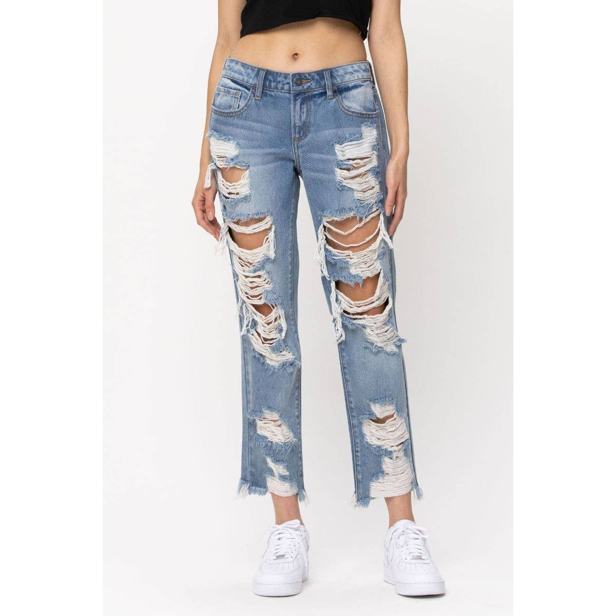 Cello Slim Boyfriend Jean- Light Wash