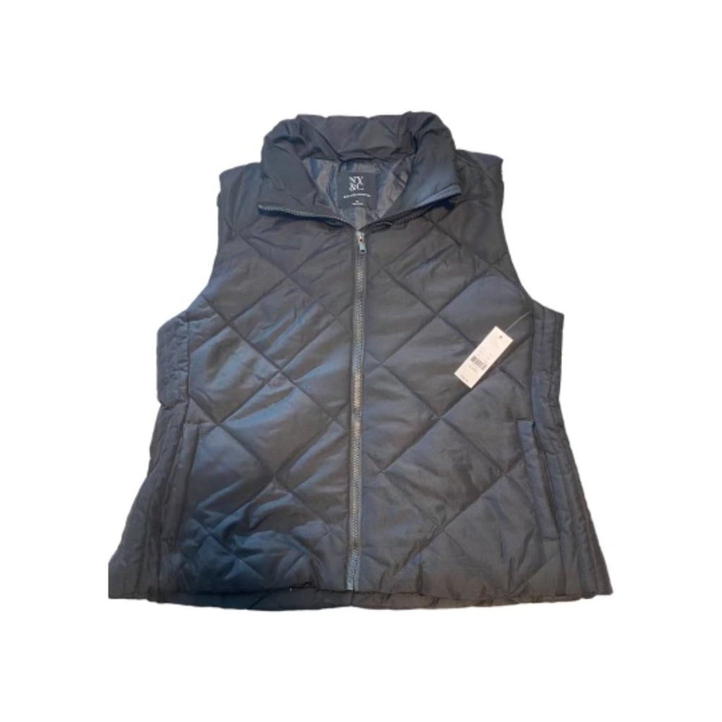 New York & Company Black Puffer Vest Zipper Front