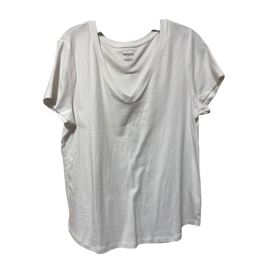 Westport Solid Whit  V Neck Short Sleeve