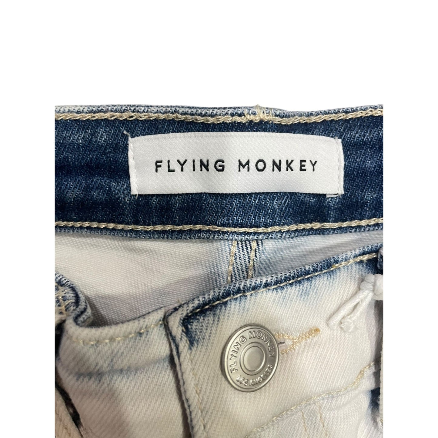 Flying Monkey Blue Acid Wash High Rise Crop Skinny Jeans