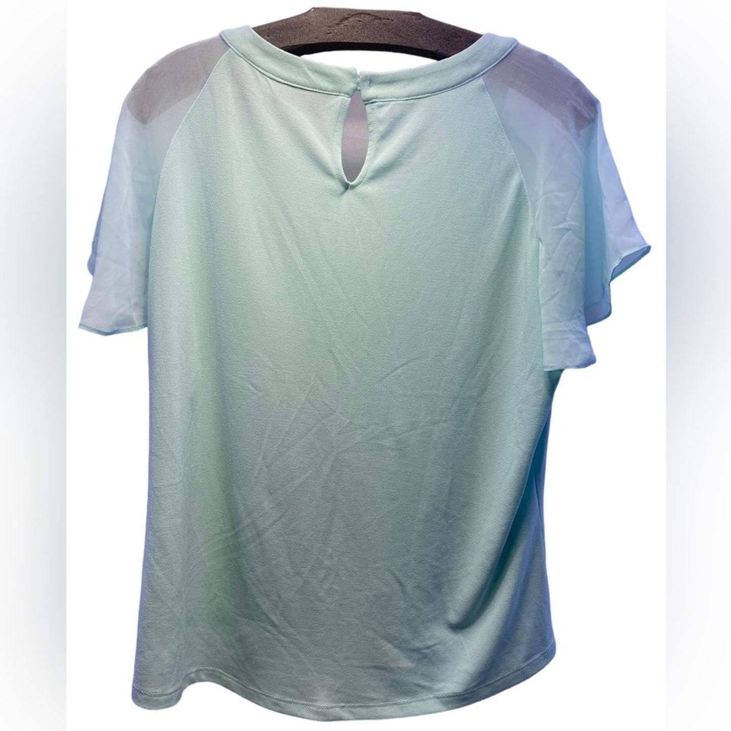 7th Avenue Mint Green Short Sleeve with Sheer Sleeves