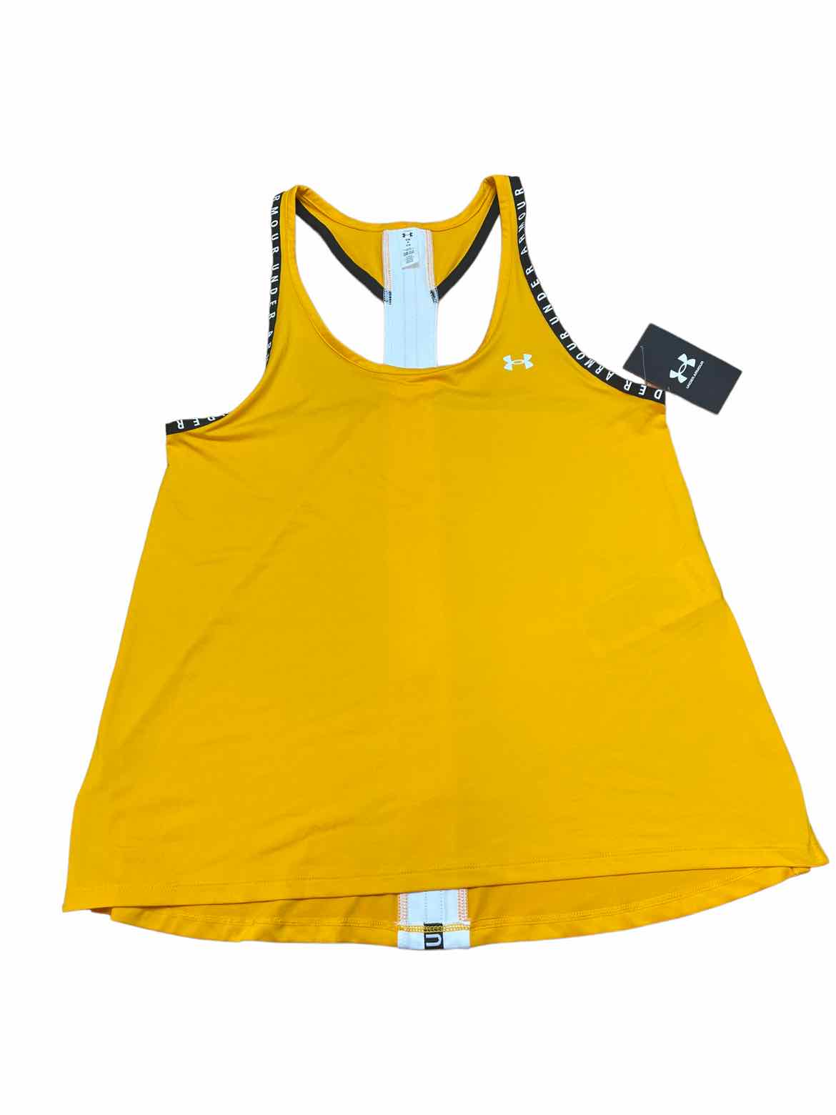 Under Armour Size S Yellow Polyester logo Active Wear Tank