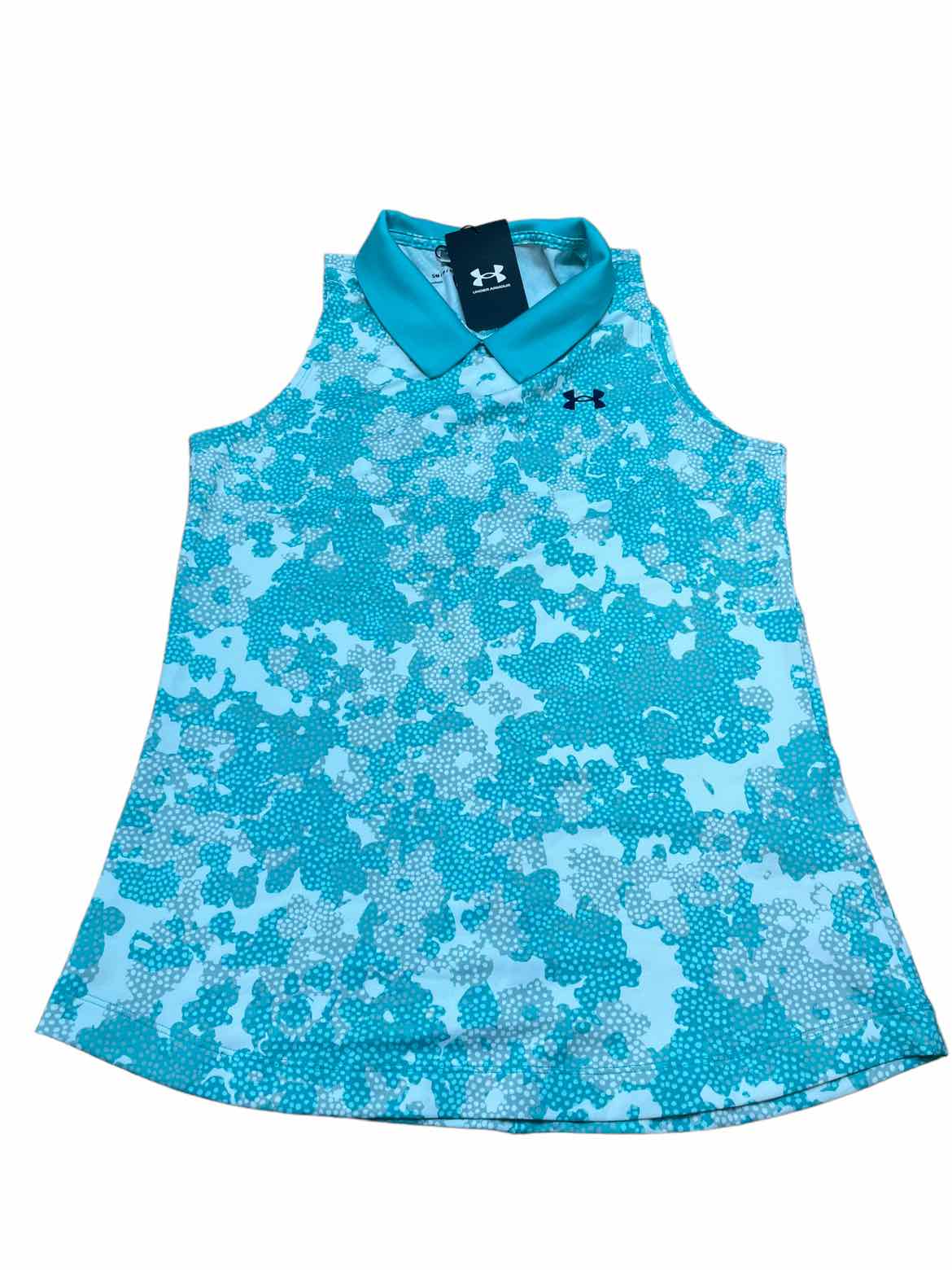 Under Armour Size S Aqua Polyester Camoflage Active Wear Shirt