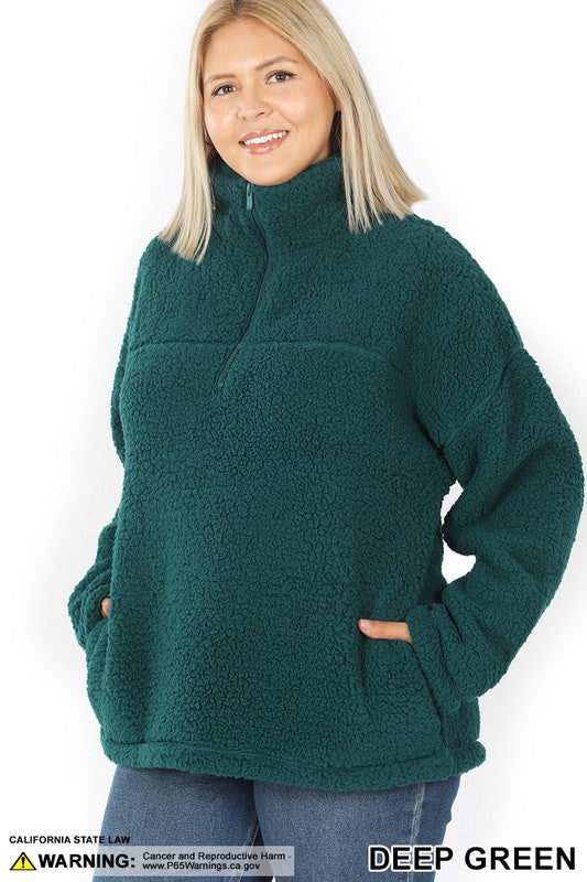 Zenana Size 1X Green  Serpa Sweater